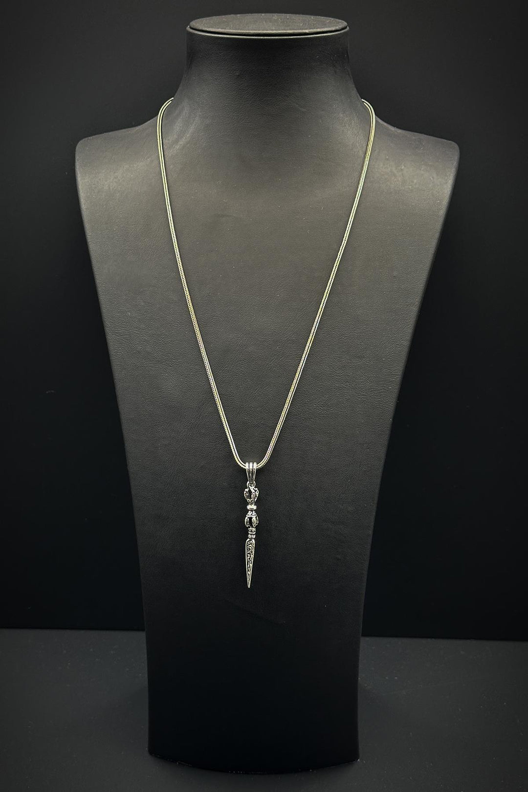 NVM FRNCH 925 Sterling Silver Knife Shaped Silver Color Men's Necklace FRJ30695-795-A - Orland Park