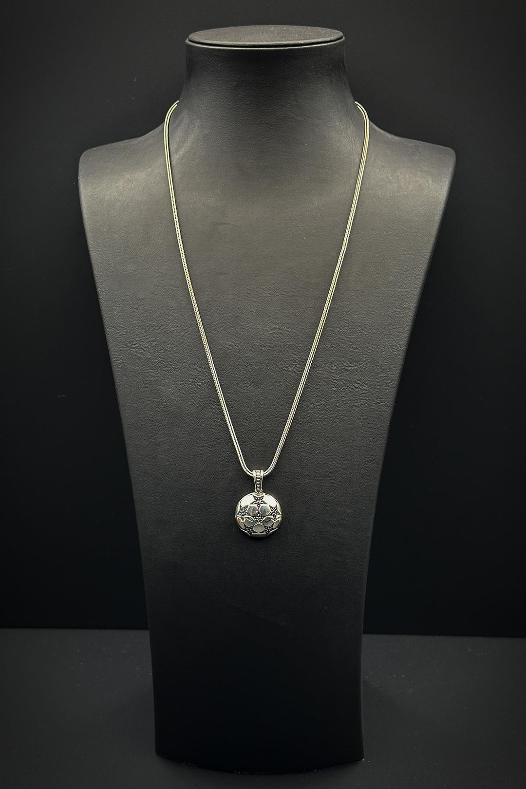 NVM FRNCH 925 Sterling Silver Football Pendant Silver Color Men's Necklace FRJ30690-790-A - Kidderminster