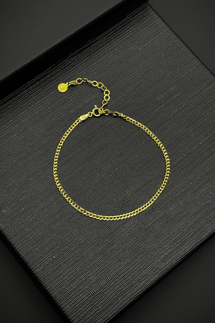NVM FRNCH 925 Sterling Silver Italian Model Gold Color Men's Bracelet FRJ12213-3213-G - Stockport