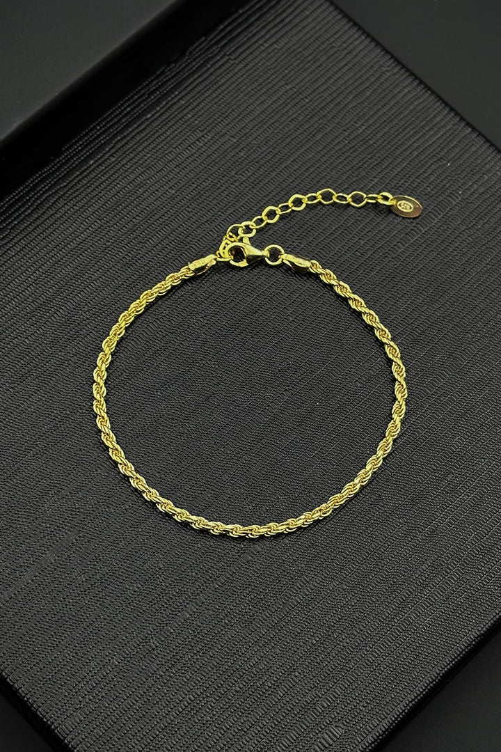 NVM FRNCH 925 Sterling Silver Italian Model Gold Color Men's Bracelet FRJ12412-3412-G - Langenfeld