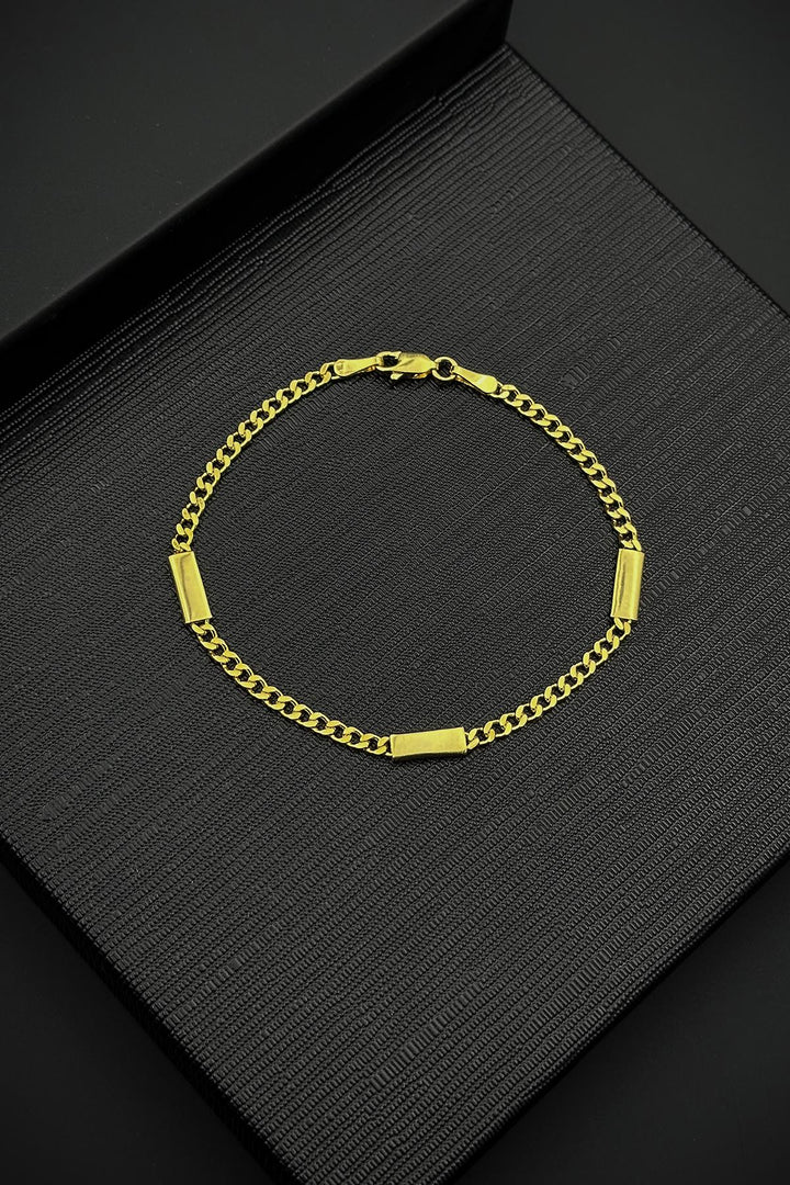 NVM FRNCH 925 Sterling Silver Italian Model Gold Color Men's Bracelet FRJ12455-3455-G - North Las Vegas
