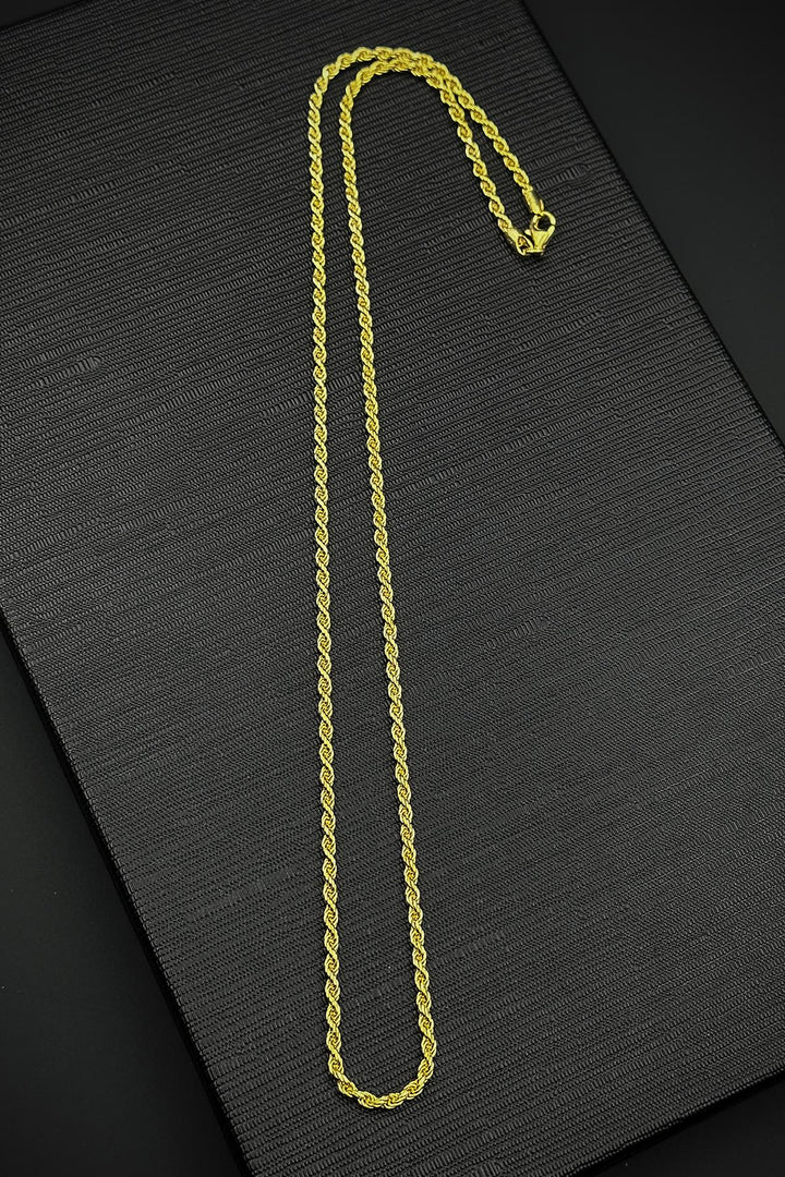NVM FRNCH 925 Sterling Silver Italian Model Gold Color Men's Necklace FRJ30808-908-G - Hyères