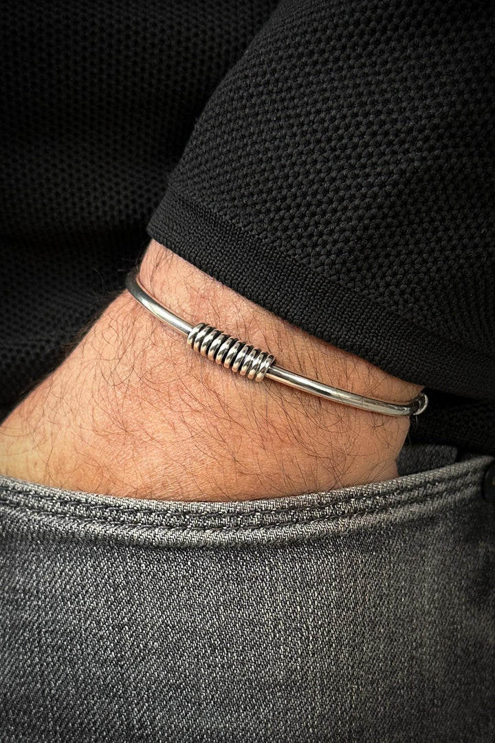 NVM FRNCH 925 Sterling Silver Italian Model Double-Sided Silver Color Men's Bracelet FRJ12364-3364-A - Bornheim