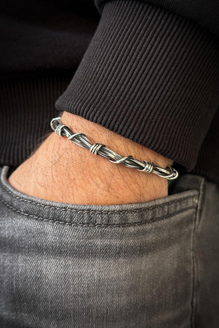 NVM FRNCH 925 Sterling Silver Italian Model Silver Color Men's Bracelet FRJ12060-3060-A - Coon Rapids
