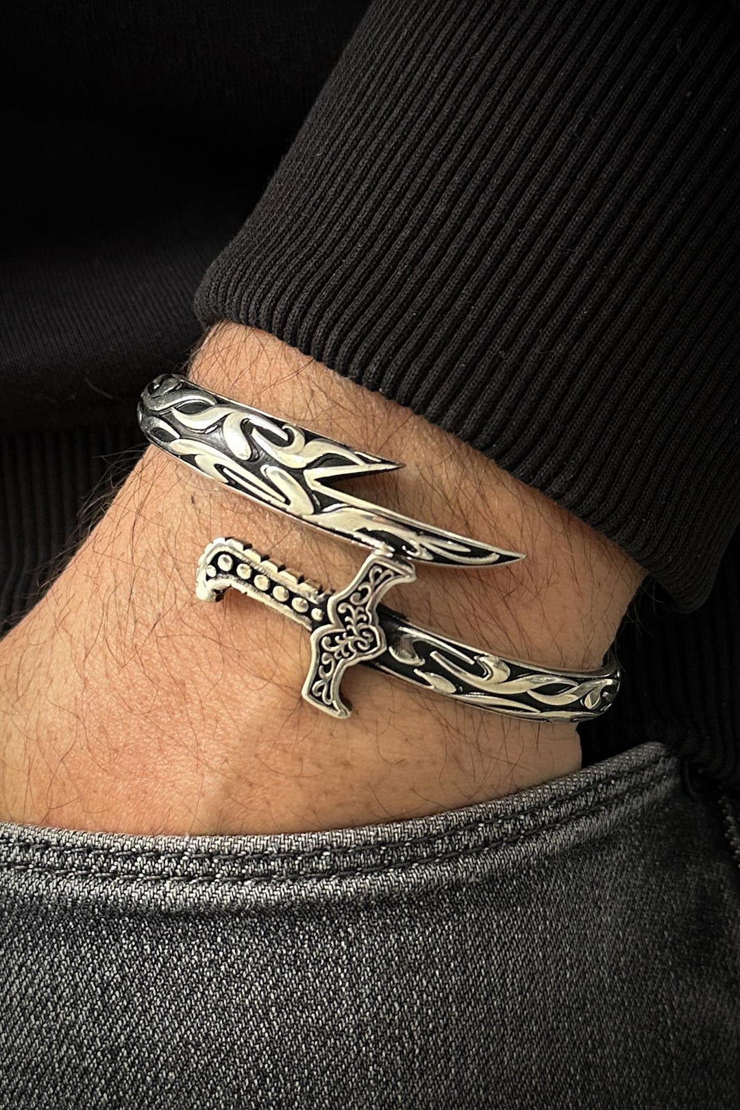 NVM FRNCH 925 Sterling Silver Italian Style Silver Color Men's Bracelet FRJ12113-3113-A3 - Siena