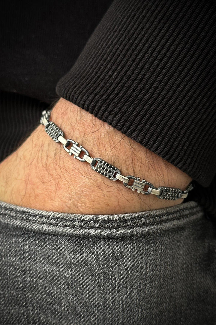 NVM FRNCH 925 Sterling Silver Italian Model Silver Color Men's Bracelet FRJ12119-3119-A - Arcadia