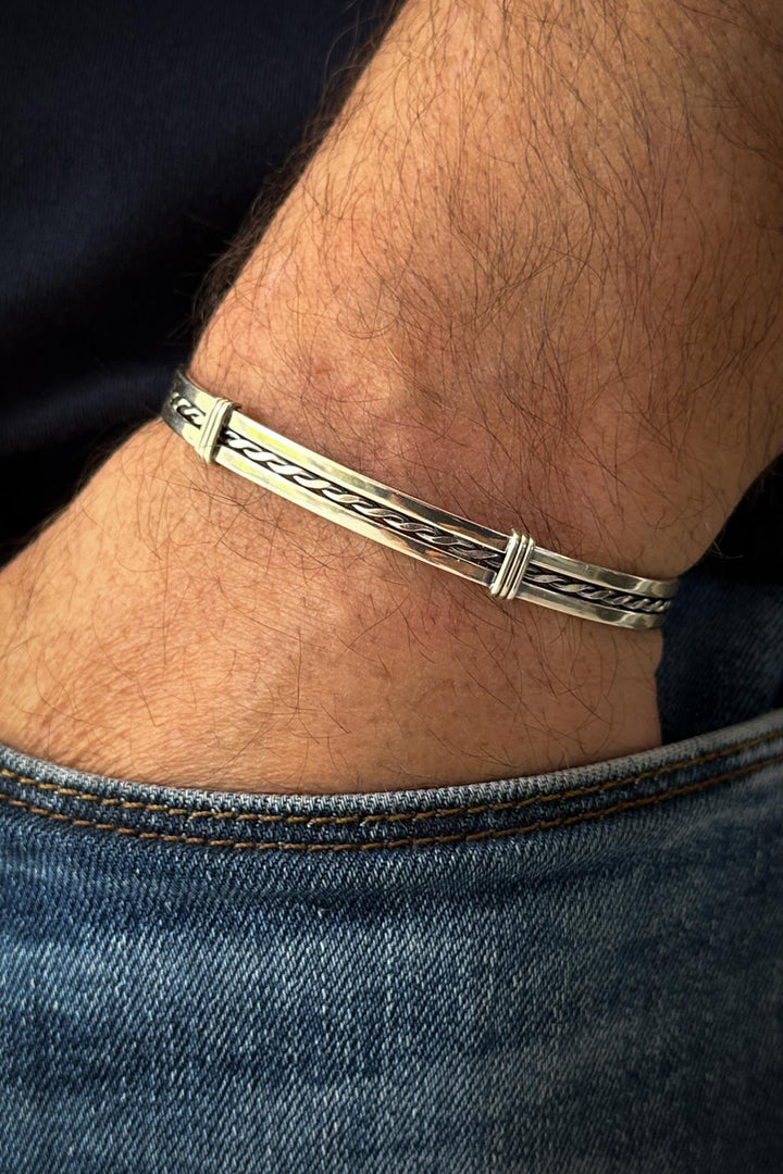 NVM FRNCH 925 Sterling Silver Italian Model Silver Color Men's Bracelet FRJ12158-3158-A - Norristown