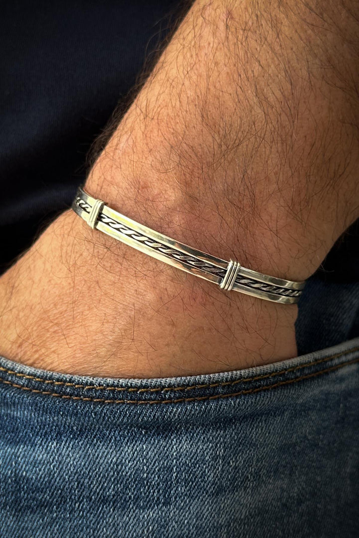 NVM FRNCH 925 Sterling Silver Italian Model Silver Color Men's Bracelet FRJ12164-3164-A - Nijkerk