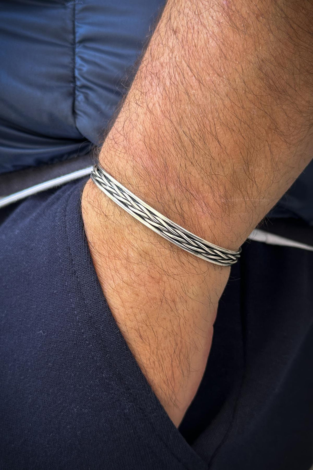 NVM FRNCH 925 Sterling Silver Italian Model Silver Color Men's Bracelet FRJ12170-3170-A3 - Pisa