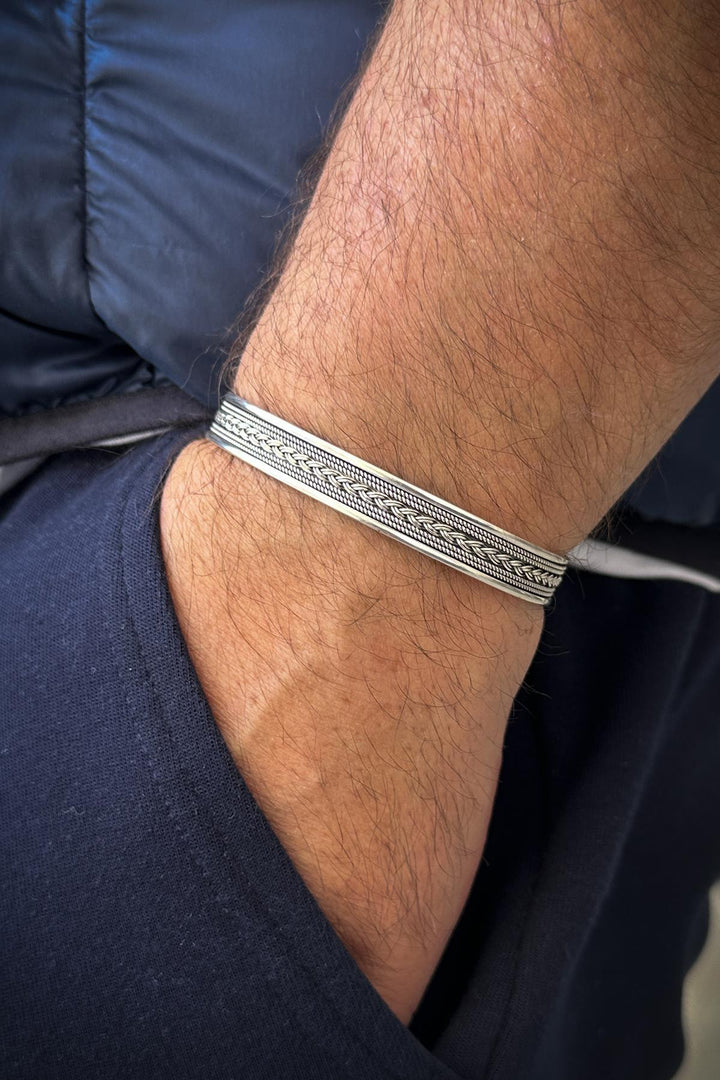 NVM FRNCH 925 Sterling Silver Italian Model Silver Color Men's Bracelet FRJ12170-3170-A4 - Southport
