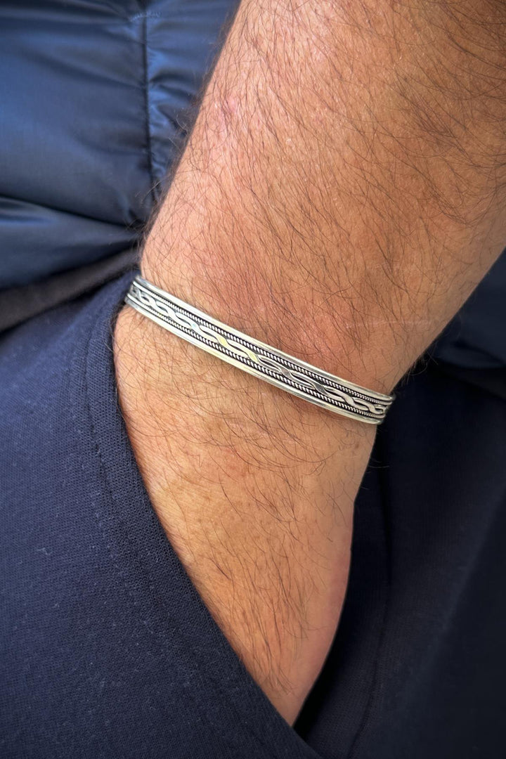 NVM FRNCH 925 Sterling Silver Italian Model Silver Color Men's Bracelet FRJ12170-3170-A6 - San Severo
