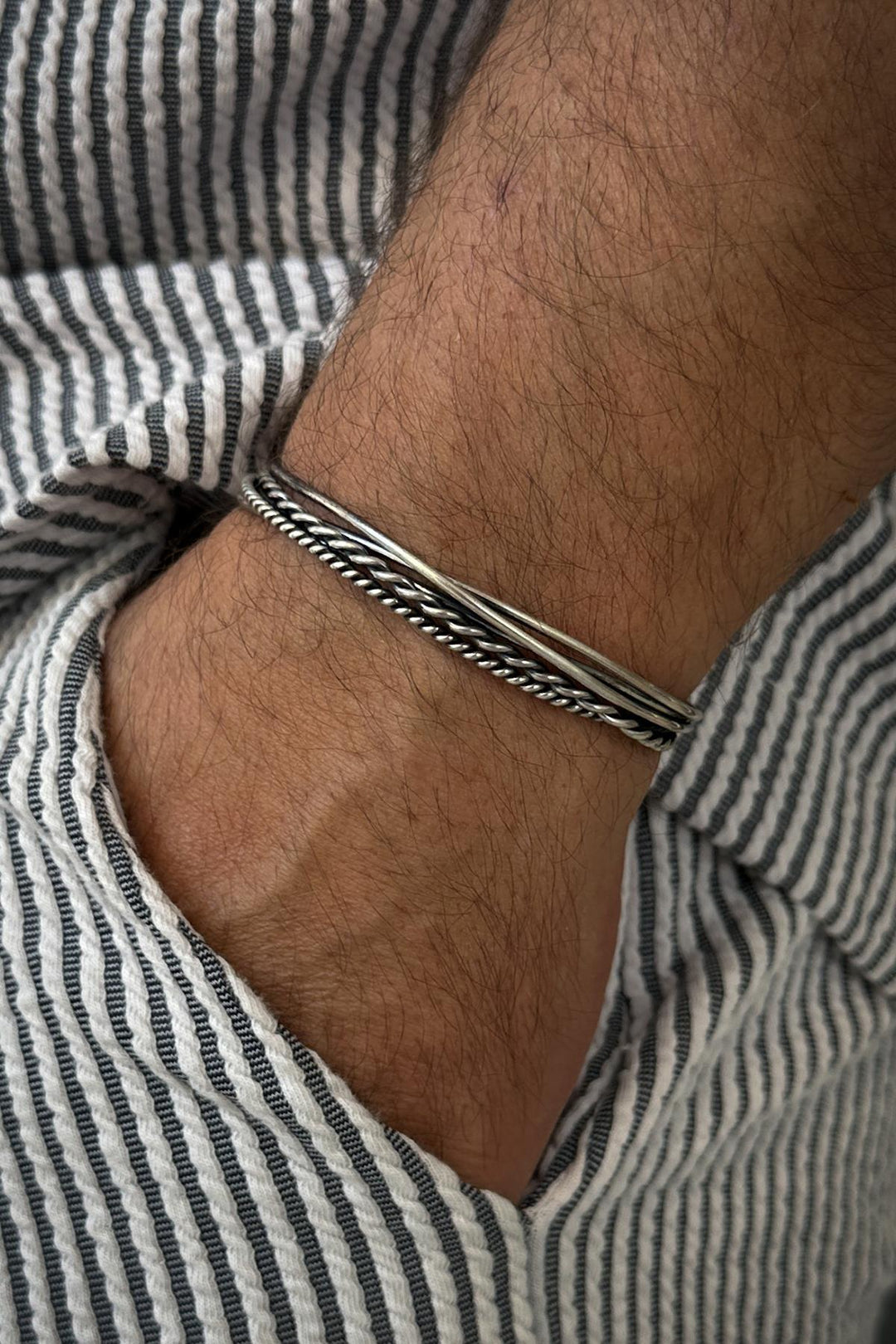 NVM FRNCH 925 Sterling Silver Italian Model Silver Color Men's Bracelet FRJ12233-3233-A - Burnsville