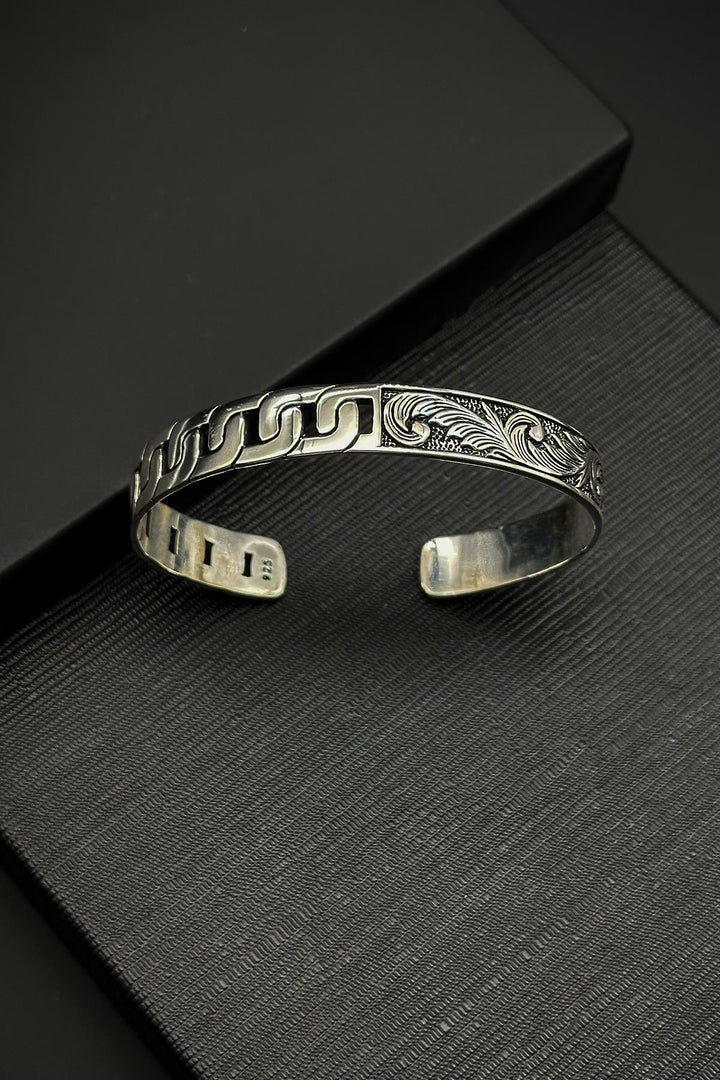 NVM FRNCH 925 Sterling Silver Italian Model Silver Color Men's Bracelet FRJ12307-3307-A - Manhattan