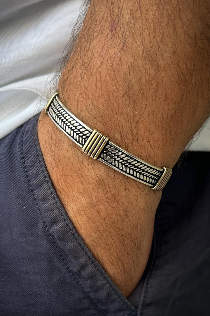 NVM FRNCH 925 Sterling Silver Italian Model Silver Color Men's Bracelet FRJ12308-3308-A - Bartlesville