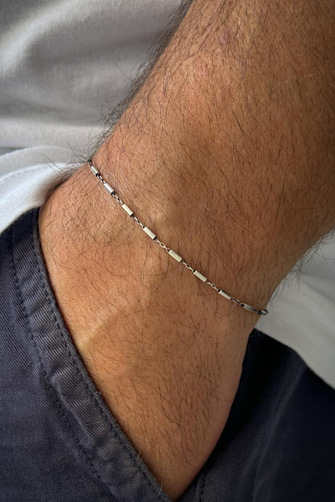 NVM FRNCH 925 Sterling Silver Italian Model Silver Color Men's Bracelet FRJ12312-3312-A - Barcelos