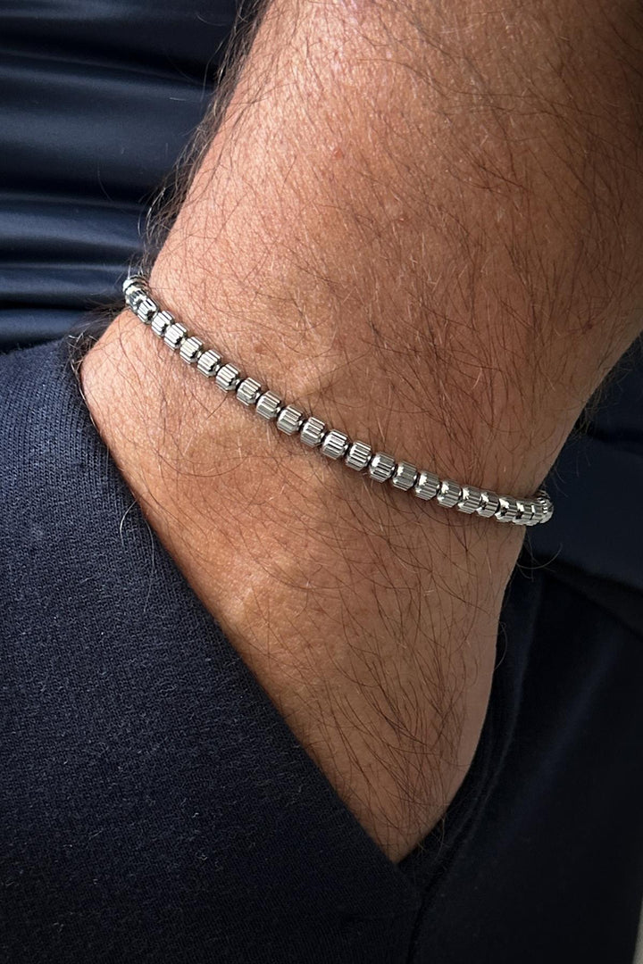 NVM FRNCH 316L Stainless Steel Italian Style Silver Color Men's Bracelet FRJ12347-3347-A - Revere