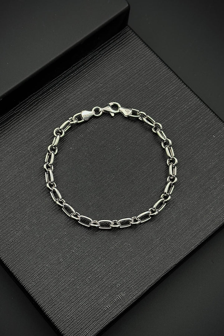 NVM FRNCH 925 Sterling Silver Italian Model Silver Color Men's Bracelet FRJ12413-3413-A - Sabadell