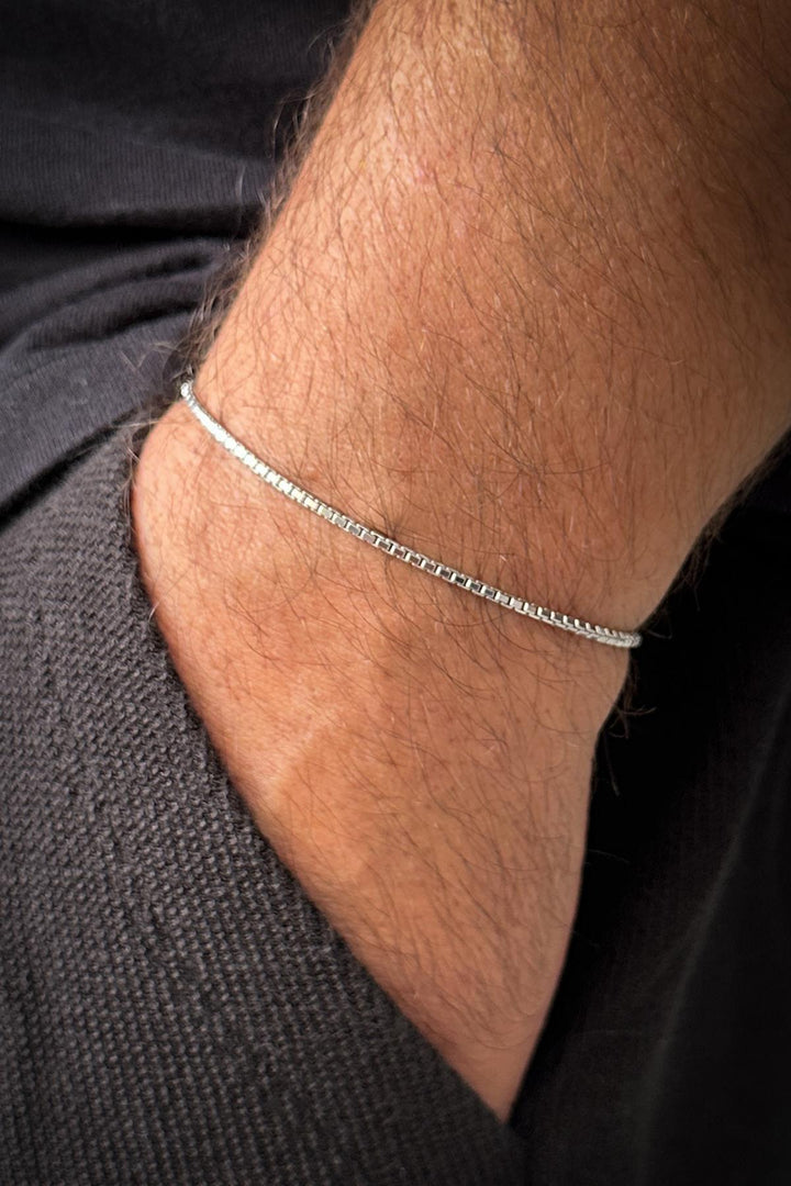 NVM FRNCH 925 Sterling Silver Italian Style Silver Color Men's Bracelet/Necklace Set FRJ12326-3326-A - Southampton