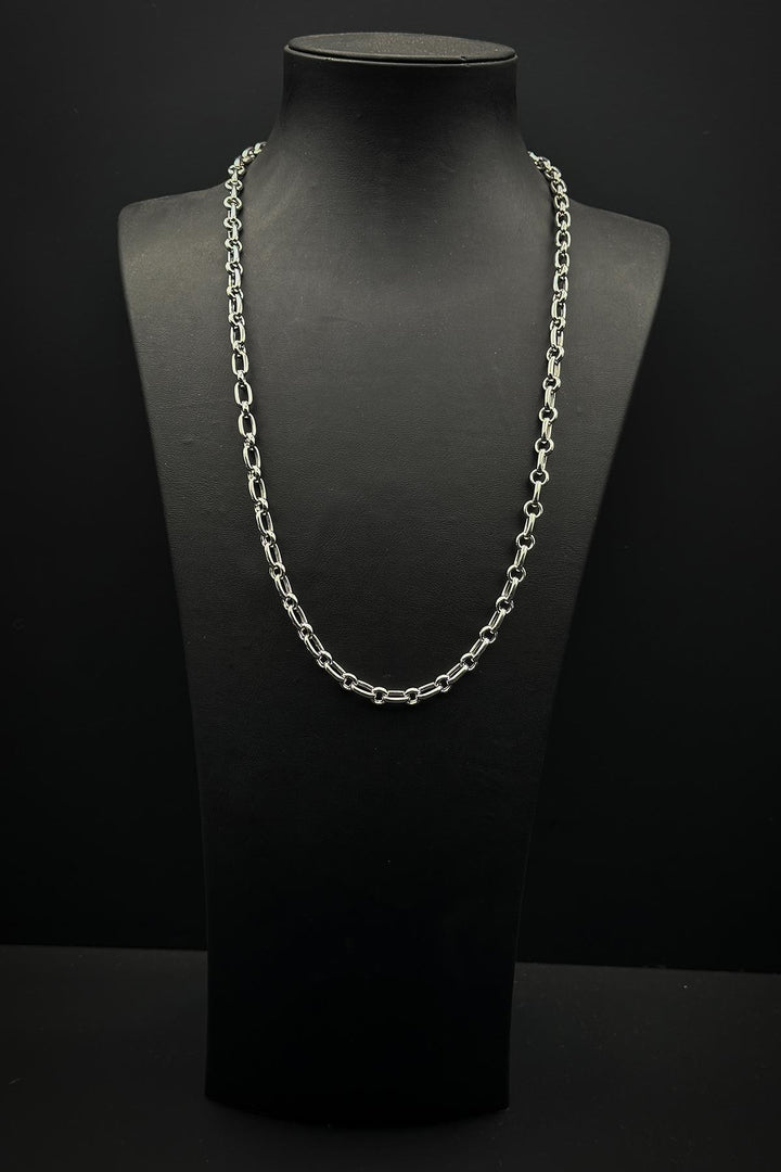 NVM FRNCH 925 Sterling Silver Italian Model Silver Color Men's Bracelet/Necklace Set FRJ12420-3420-A - Hendersonville