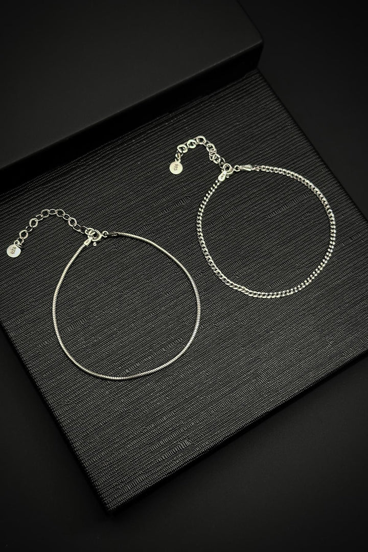 NVM FRNCH 925 Sterling Silver Italian Model Silver Color Men's Bracelet Set FRJ12352-3352-A - Colonia del Sol