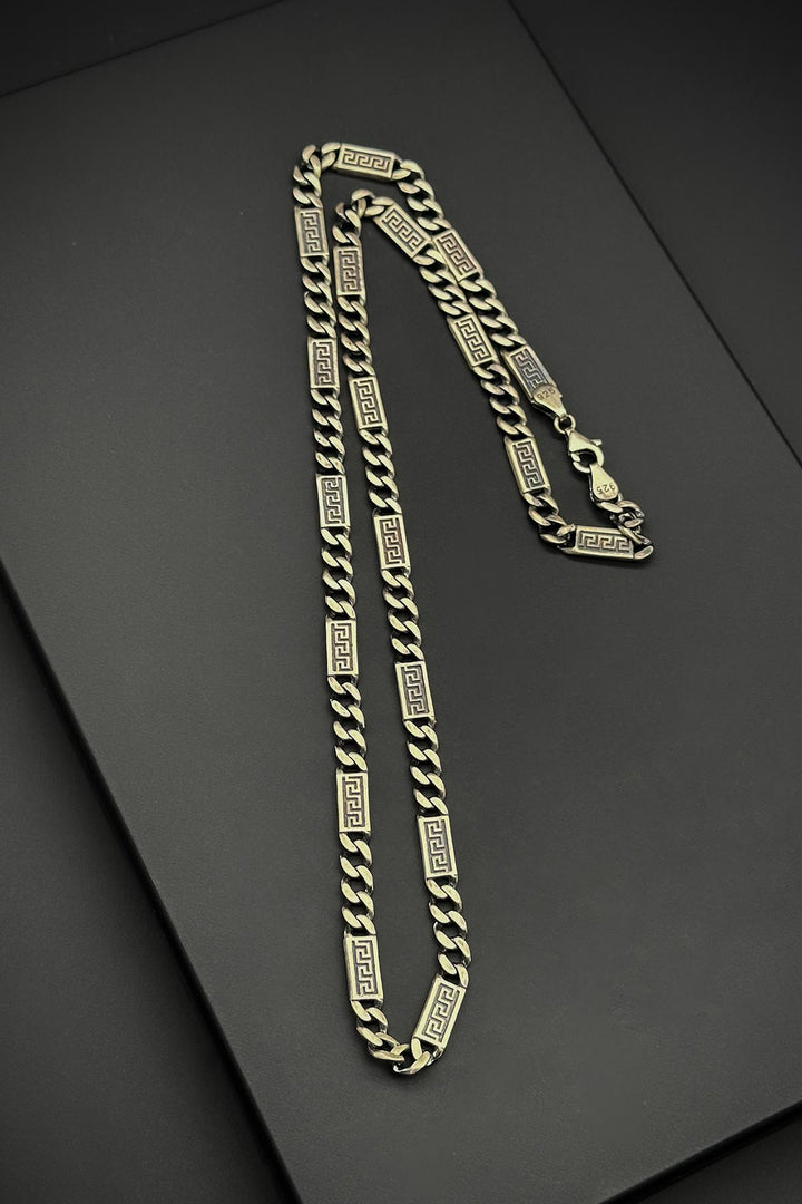 NVM FRNCH 925 Sterling Silver Italian Style Silver Color Men's Necklace FRJ30677-777-A - Airdrie