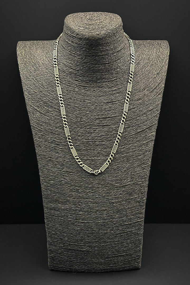 NVM FRNCH 925 Sterling Silver Italian Style Silver Color Men's Necklace FRJ30677-777-A - Airdrie