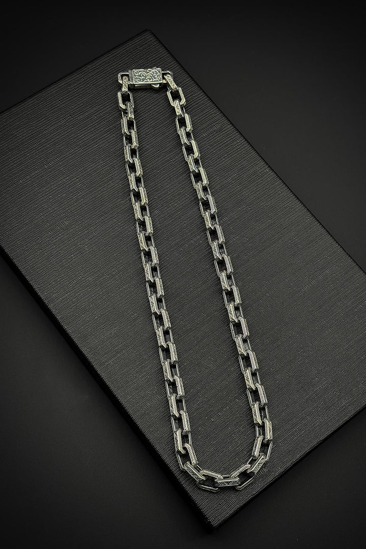 NVM FRNCH 925 Sterling Silver Italian Style Silver Color Men's Necklace FRJ30710-810-A - Boryslav