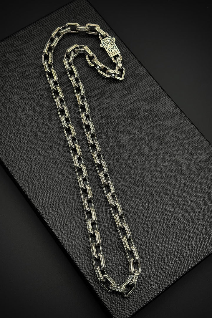 NVM FRNCH 925 Sterling Silver Italian Style Silver Color Men's Necklace FRJ30720-820-A - South Shields
