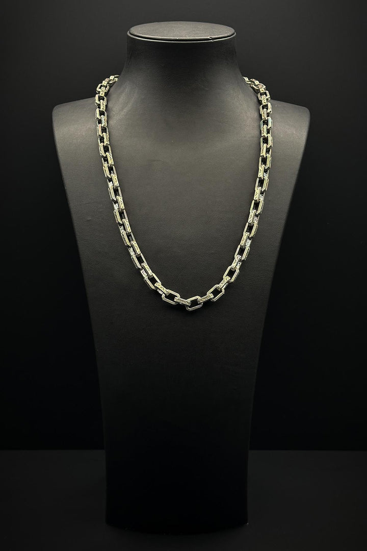 NVM FRNCH 925 Sterling Silver Italian Style Silver Color Men's Necklace FRJ30720-820-A - South Shields