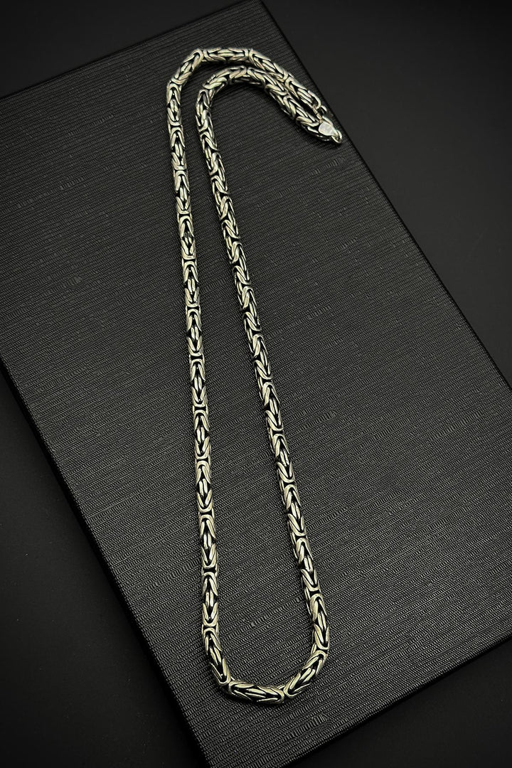 NVM FRNCH 925 Sterling Silver Italian Style Silver Color Men's Necklace FRJ30739-839-A - Conway