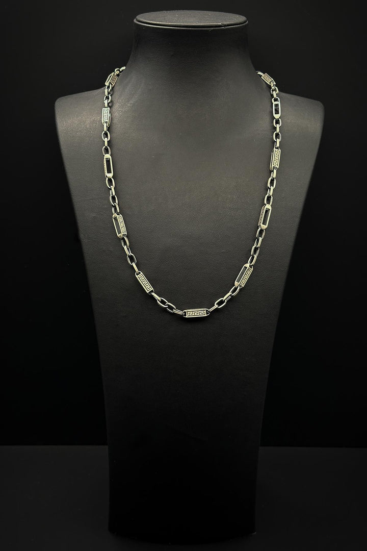 NVM FRNCH 925 Sterling Silver Italian Style Silver Color Men's Necklace FRJ30747-847-A - Odenton