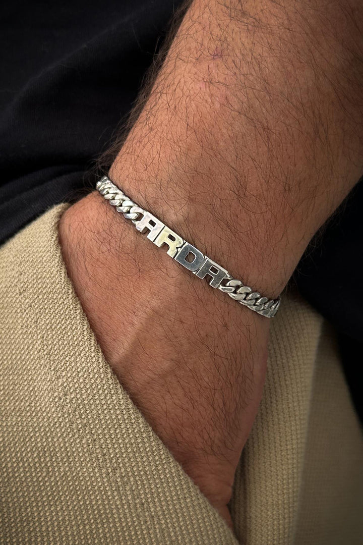 NVM FRNCH 925 Sterling Silver Italian Model Silver Color Named Men's Bracelet FRJ12245-3245-A - Romeoville