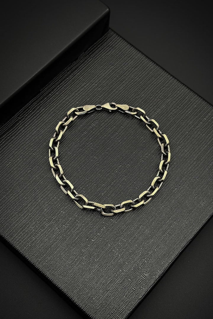 NVM FRNCH 925 Sterling Silver Italian Model Oxidized Silver Color Men's Bracelet FRJ12024-3024-A - Antelope