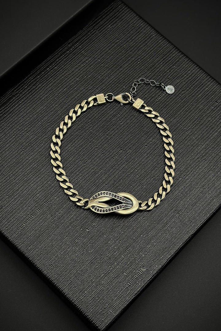 NVM FRNCH 925 Sterling Silver Italian Model Black Zircon Stone Silver Color Men's Bracelet FRJ12244-3244-S - Antibes