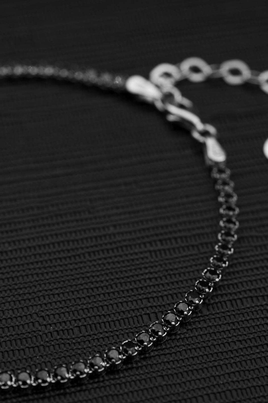 NVM FRNCH 925 Sterling Silver Italian Model Black Zircon Stone Silver Color Men's Bracelet FRJ12377-3377-S - San Mateo