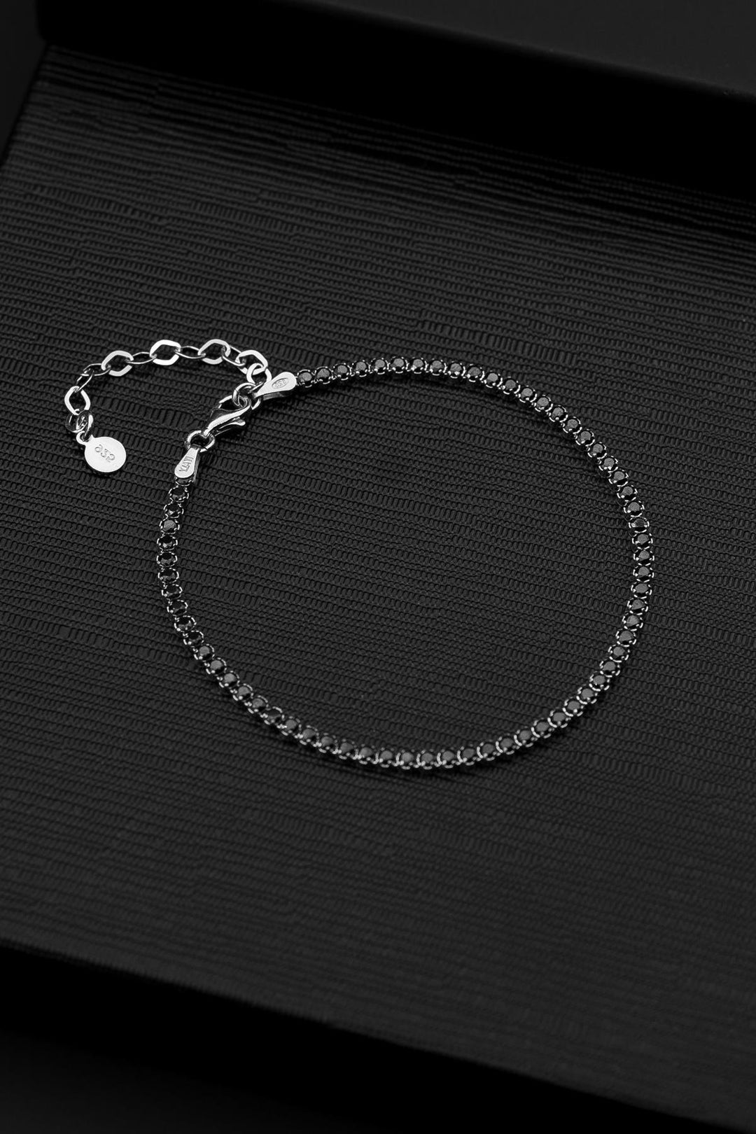 NVM FRNCH 925 Sterling Silver Italian Model Black Zircon Stone Silver Color Men's Bracelet FRJ12377-3377-S - San Mateo