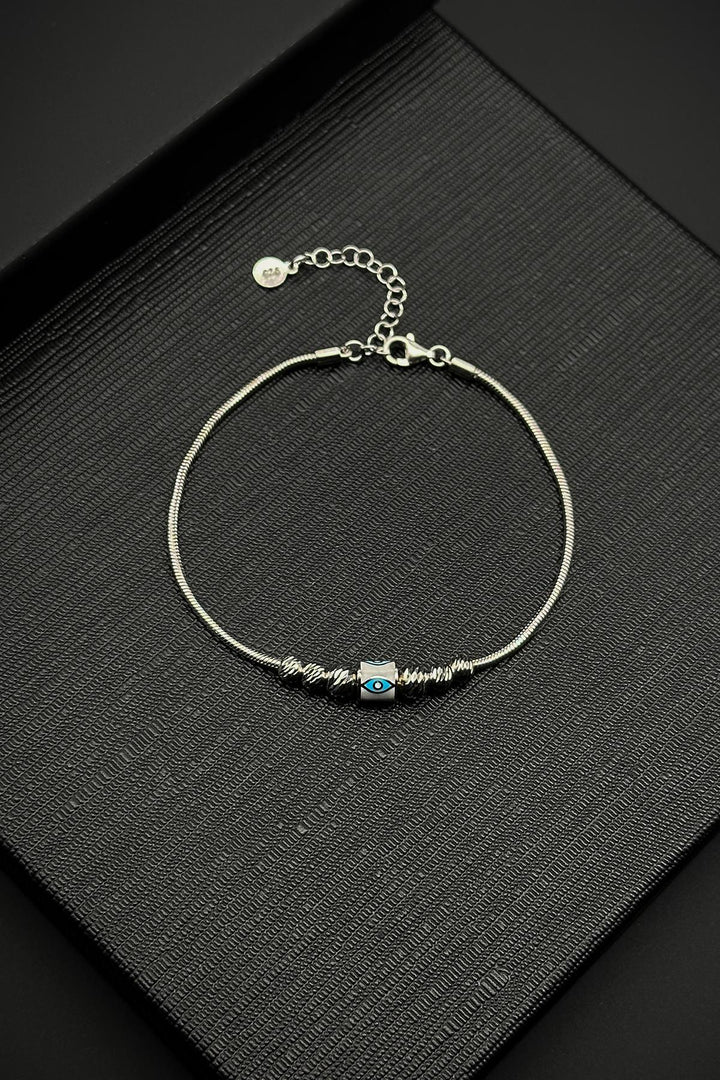 NVM FRNCH 925 Sterling Silver Italian Model Turquoise Color Men's Bracelet FRJ12329-3329-MA4 - Wiesbaden