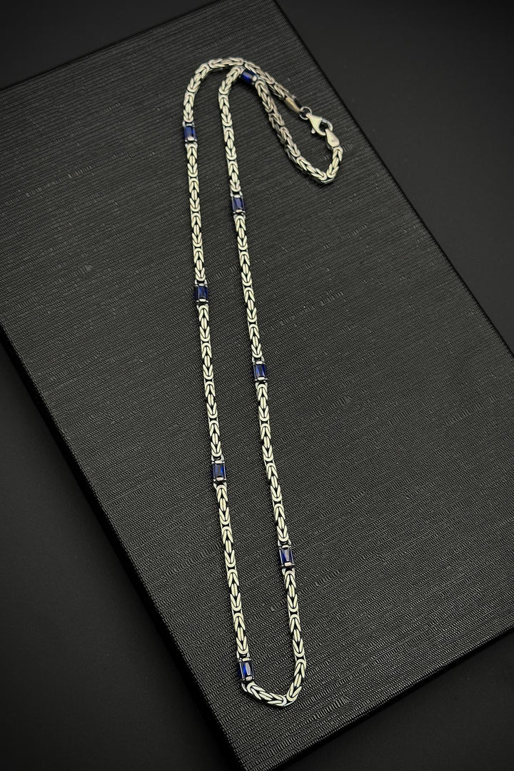 NVM FRNCH 925 Sterling Silver Italian Model Zircon Stone Silver Color Men's Necklace FRJ30767-867-AL - Löhne