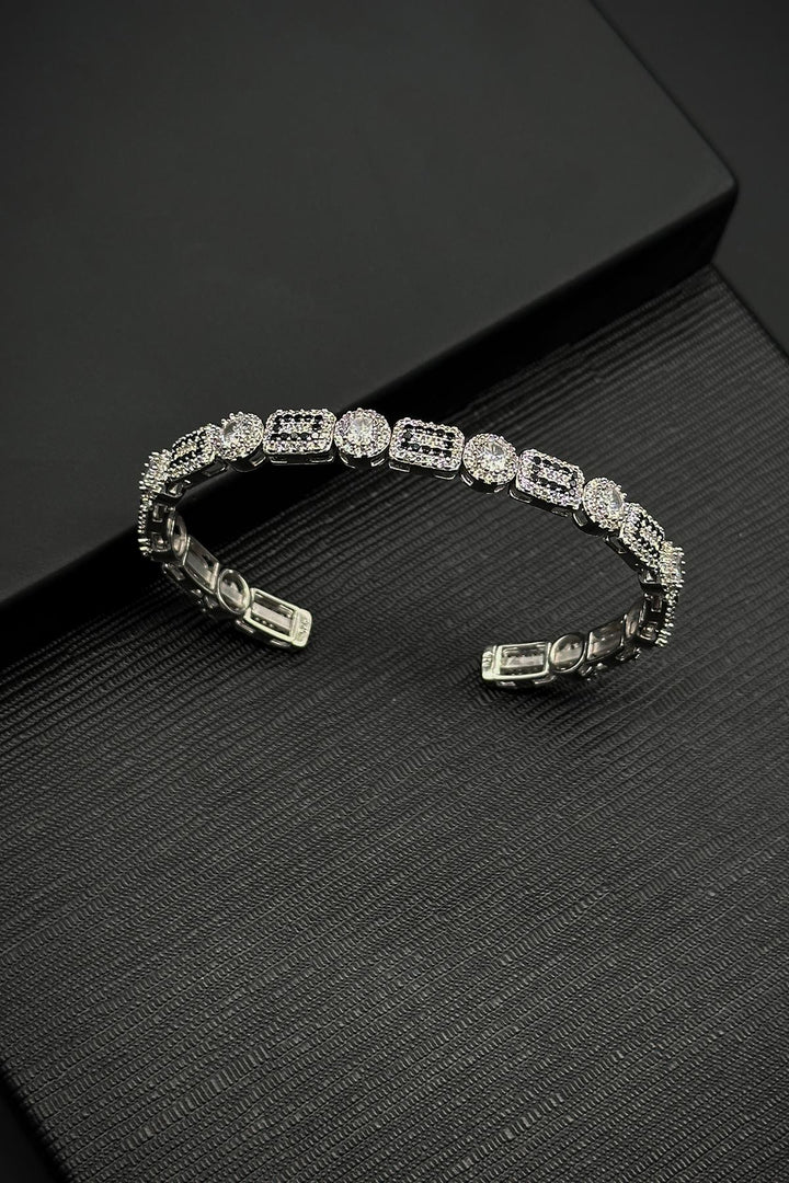 NVM FRNCH 925 Sterling Silver Italian Model Black Color Men's Bracelet with Zircon Stone FRJ12318-3318-SB - Orihuela