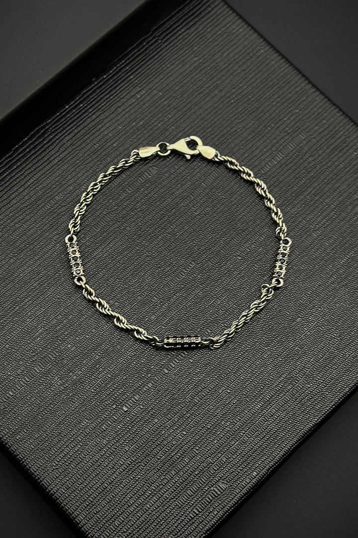 NVM FRNCH 925 Sterling Silver Italian Model Black Color Men's Bracelet with Zircon Stone FRJ12323-3323-B2 - Torrejón de Ardoz
