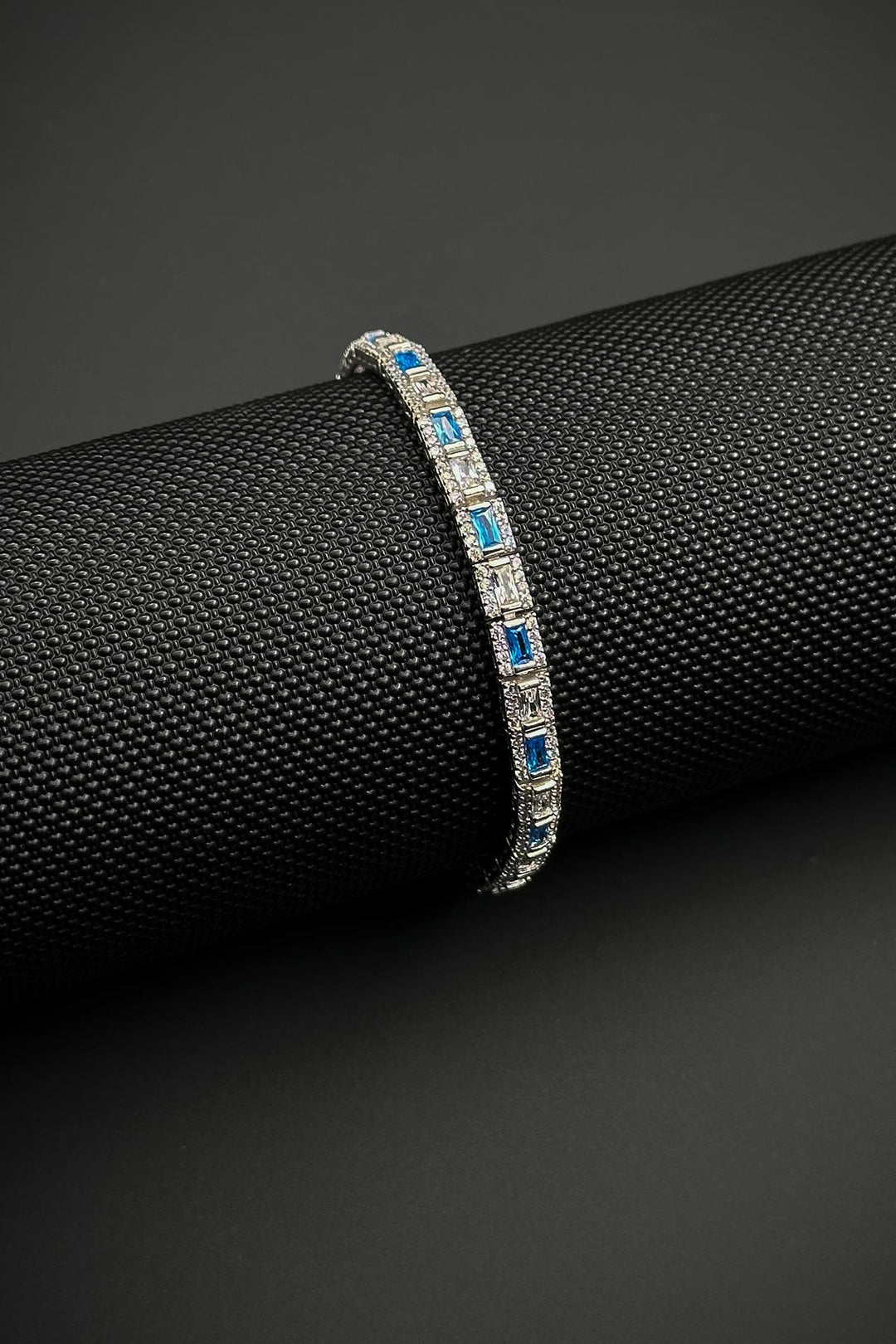 NVM FRNCH 925 Sterling Silver Italian Model Zircon Stone Turquoise-White Color Men's Bracelet FRJ12181-3181-MA3 - Bucharest