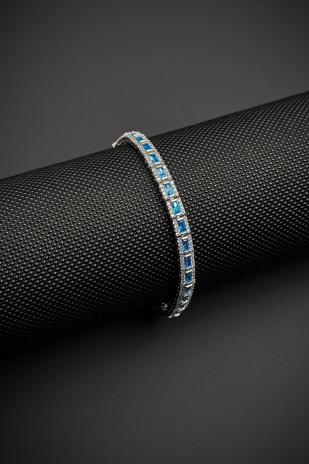 NVM FRNCH 925 Sterling Silver Italian Model Zircon Stone Turquoise Color Men's Bracelet FRJ12181-3181-MA2 - Níkaia