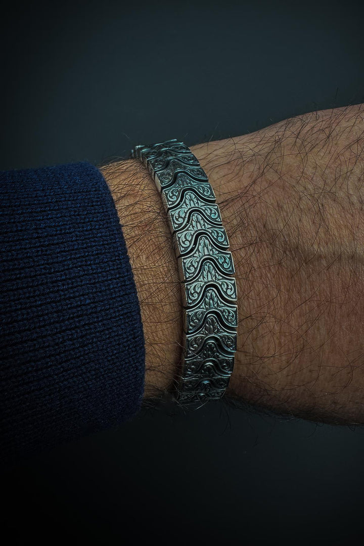 NVM FRNCH 925 Sterling Silver Tibetan Style Silver Color Men's Bracelet FRJ12457-3457-A - Oklahoma City