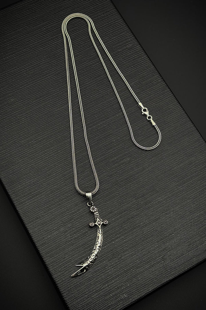 NVM FRNCH 925 Sterling Silver and Hz. Ali Sword Figured Silver Color Men's Bracelet FRJ30714-814-A5 - Craiova