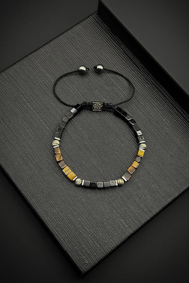 NVM FRNCH 925 Sterling Silver and Tiger Eye Natural Stone Brown Men's Bracelet FRJ12084-3084-K - Skenderaj