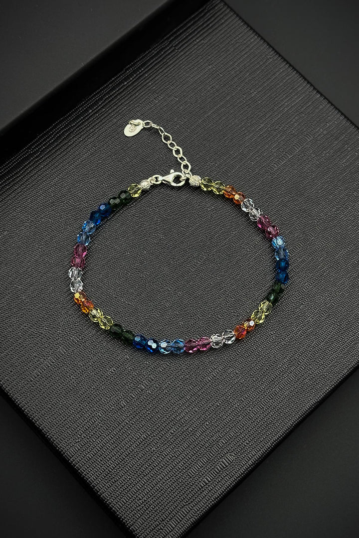 NVM FRNCH 925 Sterling Silver and Swarovski Stone Multicolored Men's Bracelet FRJ12422-3422-CK - Weißenfels
