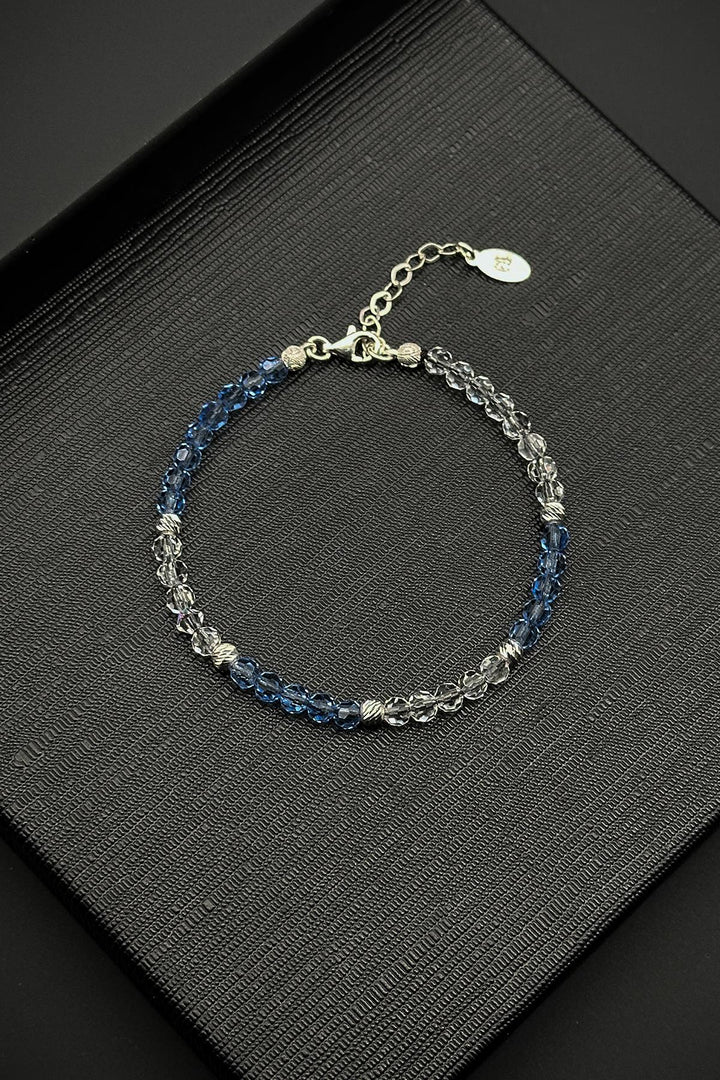 NVM FRNCH 925 Sterling Silver and Swarovski Stone Blue-White Color Men's Bracelet FRJ12383-3383-MA - Duncanville