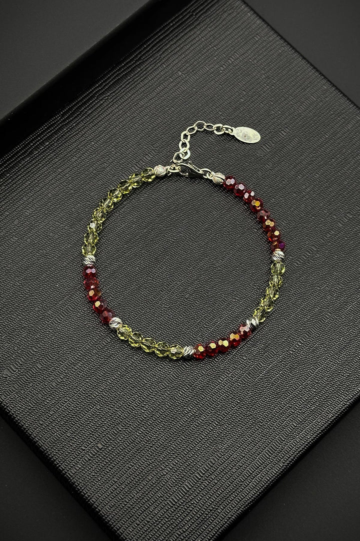 NVM FRNCH 925 Sterling Silver and Swarovski Stone Yellow-Red Color Men's Bracelet FRJ12383-3383-SK - Hilden
