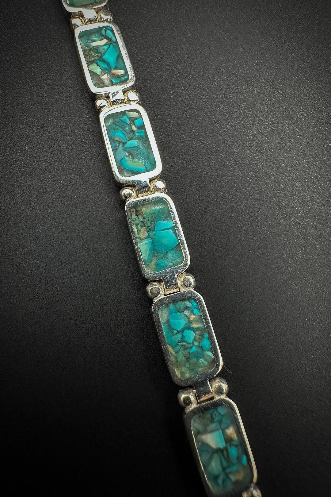 NVM FRNCH 925 Sterling Silver and Turquoise Natural Stone Turquoise Color Men's Bracelet FRJ12461-3461-M - Rapid City