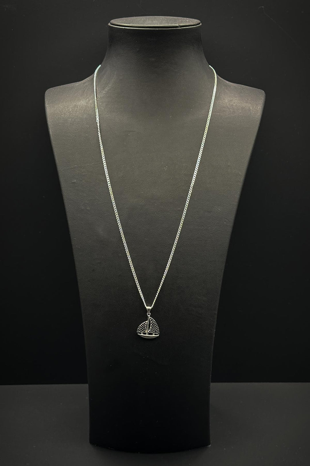 NVM FRNCH 925 Sterling Silver Sailboat Figured Zircon Stone Silver Color Men's Necklace FRJ30766-866-AB2 - South Bend